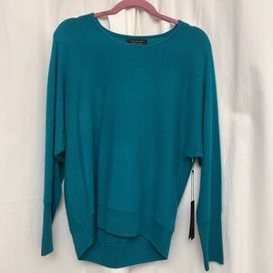 Tahari Teal Crew Neck Sweater